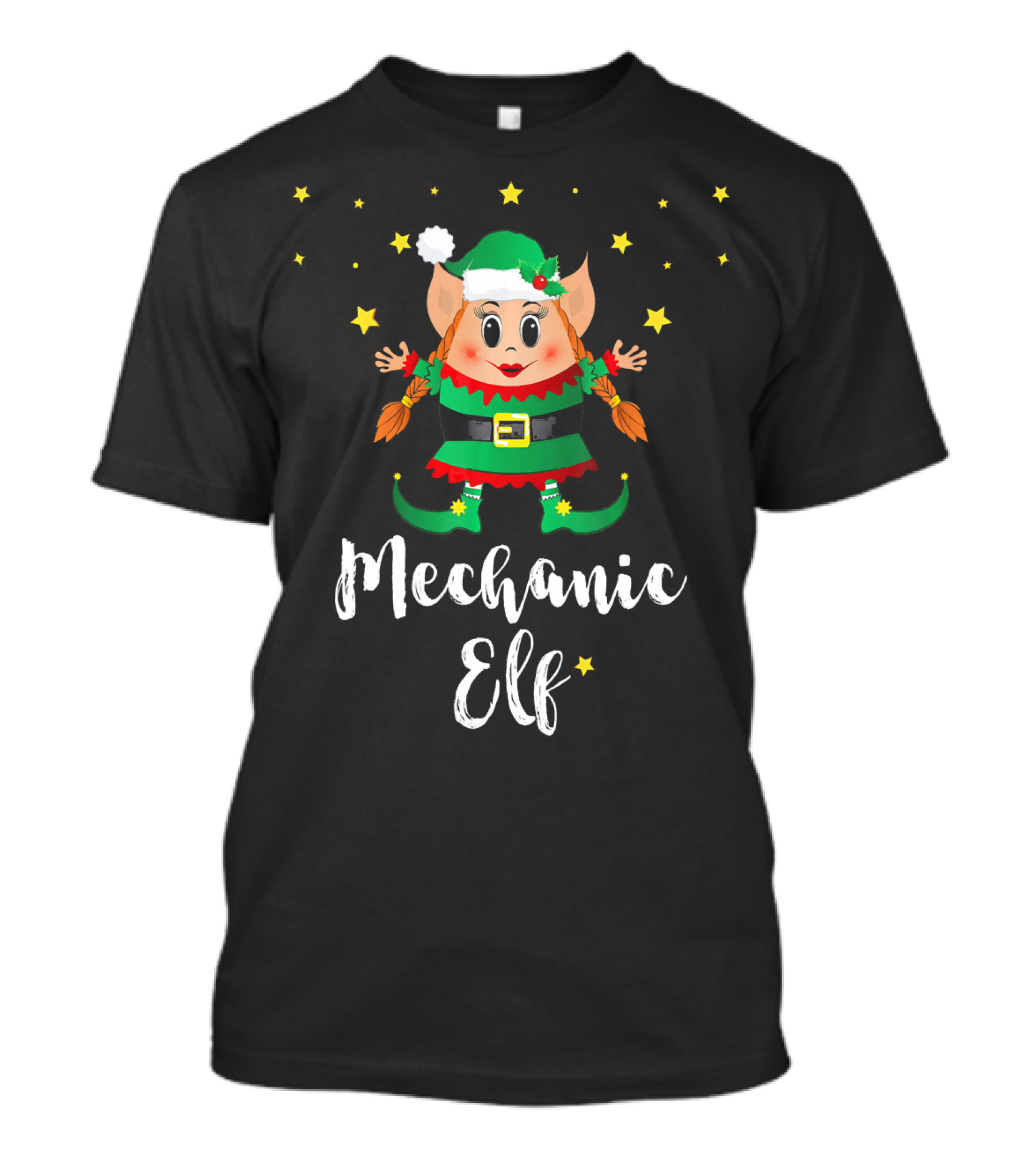 Mechanic Elf Holiday Family Group Womens Matching T-Shirt