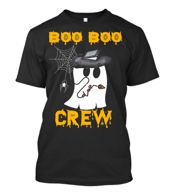 Boo Boo Crew Welder Ghost With Welding Torch And Spider Web T-Shirt