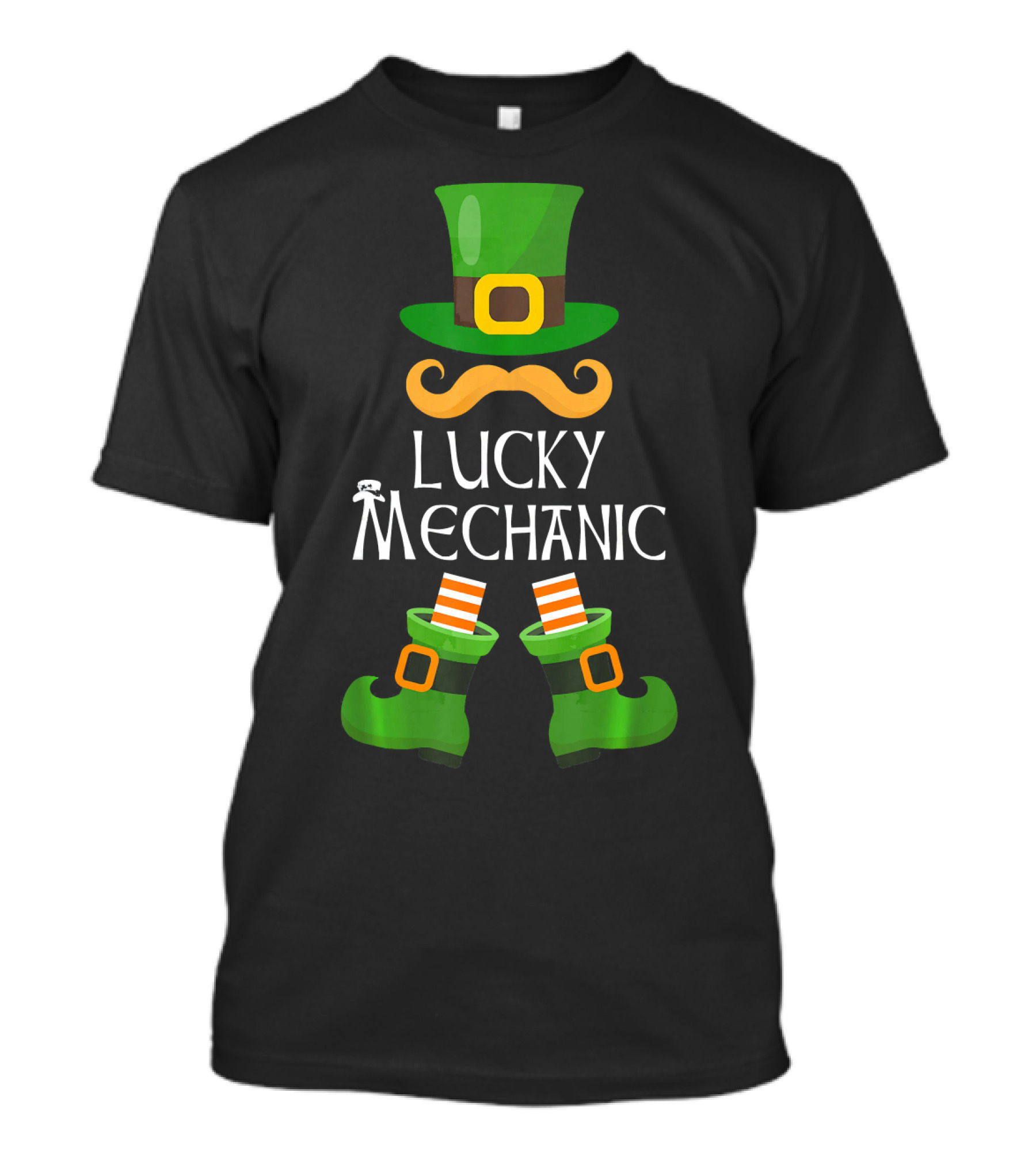 Lucky Mechanic Leprechaun Hat And Boots St. Patrick's Day T-Shirt