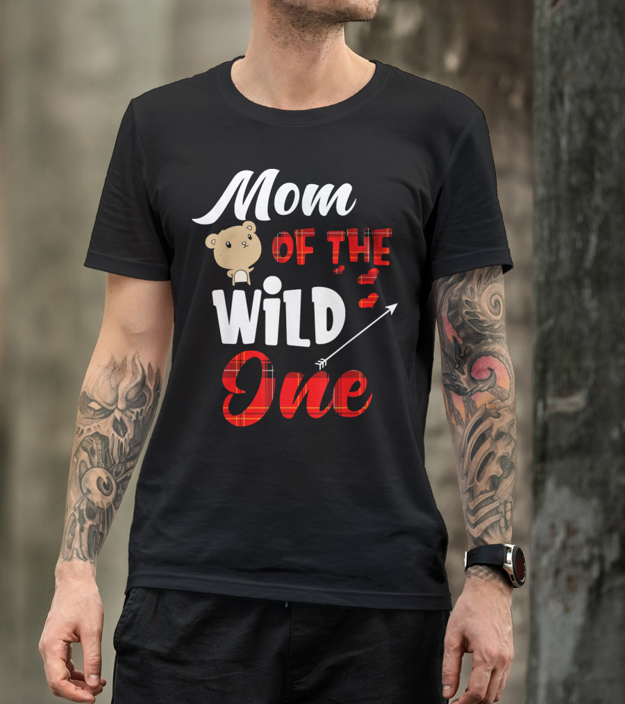 Mom Of The Wild One Plaid Bear And Arrow First Birthday T-Shirt