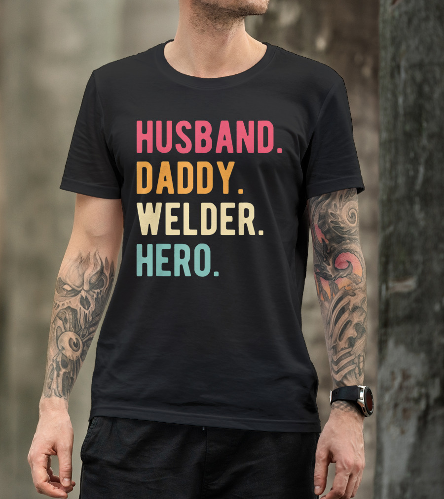 Husband Daddy Welder Hero Men's Vintage T-Shirt