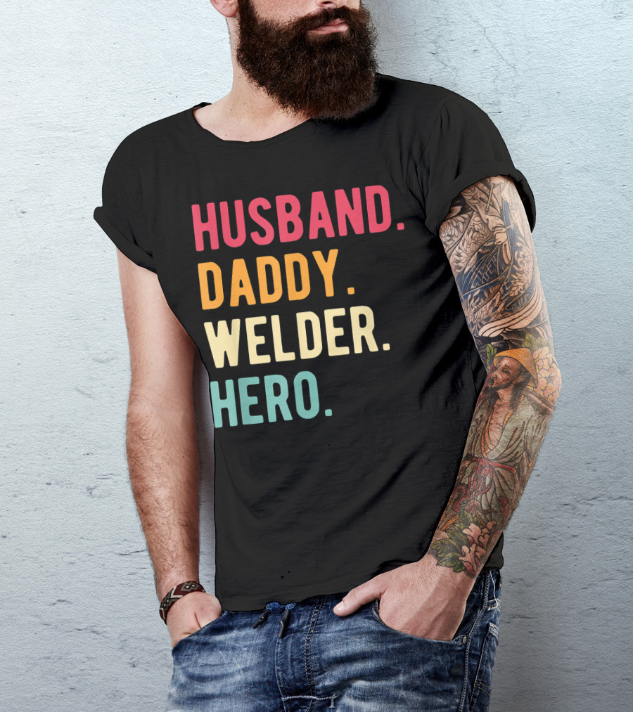 Husband Daddy Welder Hero Men's Vintage T-Shirt