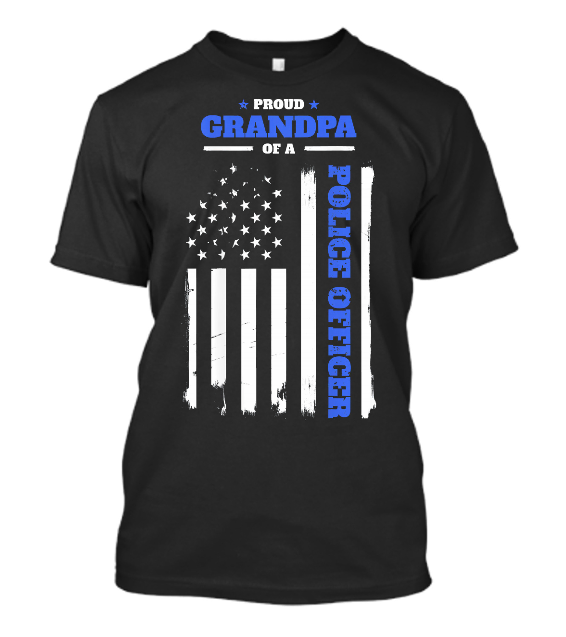 Proud Grandpa Of A Police Officer American Flag T-Shirt