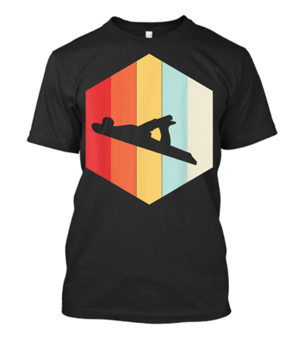 Mens Retro Vintage Hand Plane Woodworkin Colorful Hexagon T-Shirt