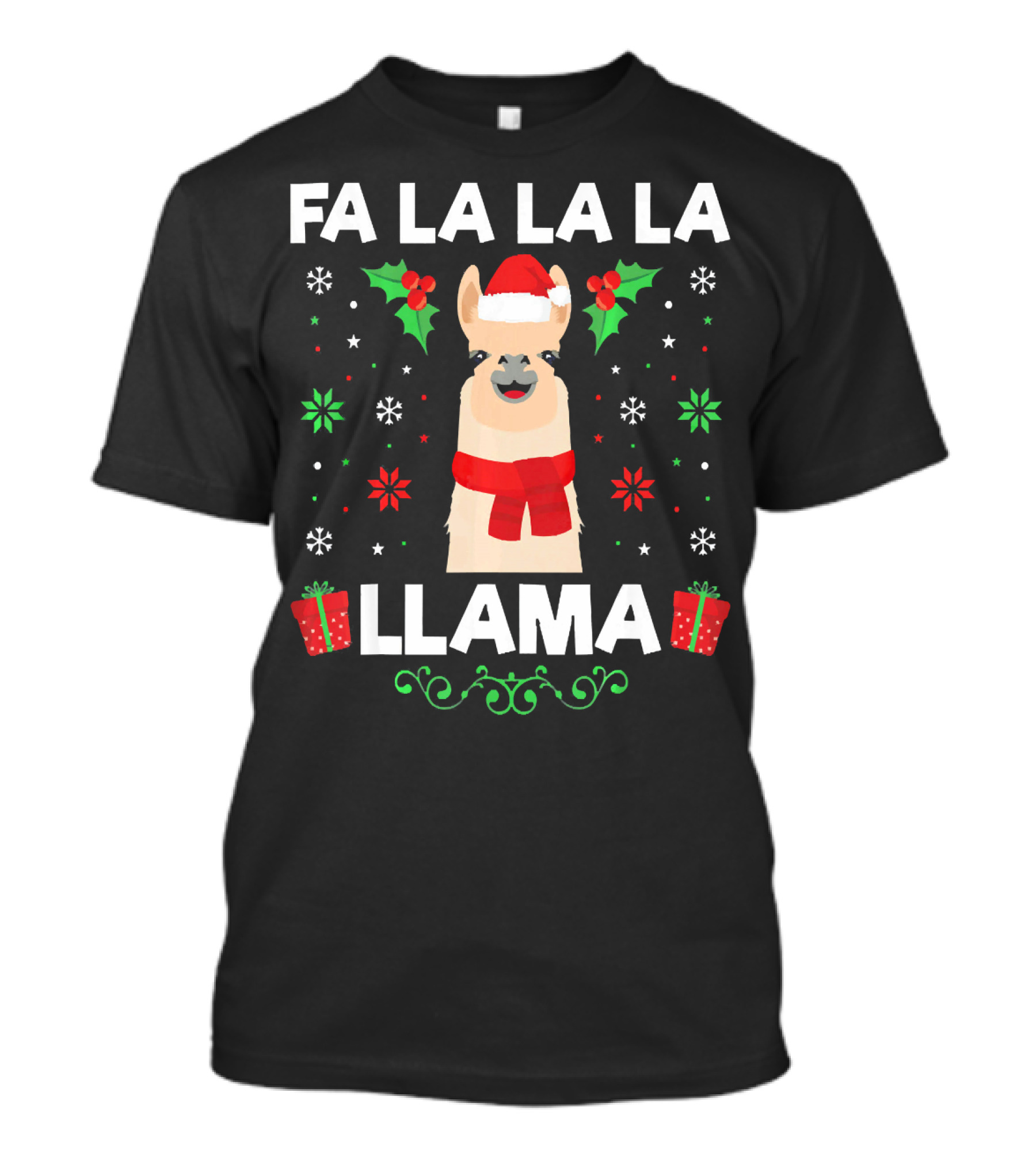 FA LA LA LA Llama Funny Llama Alpaca Ugly Christmas Humor T-Shirt