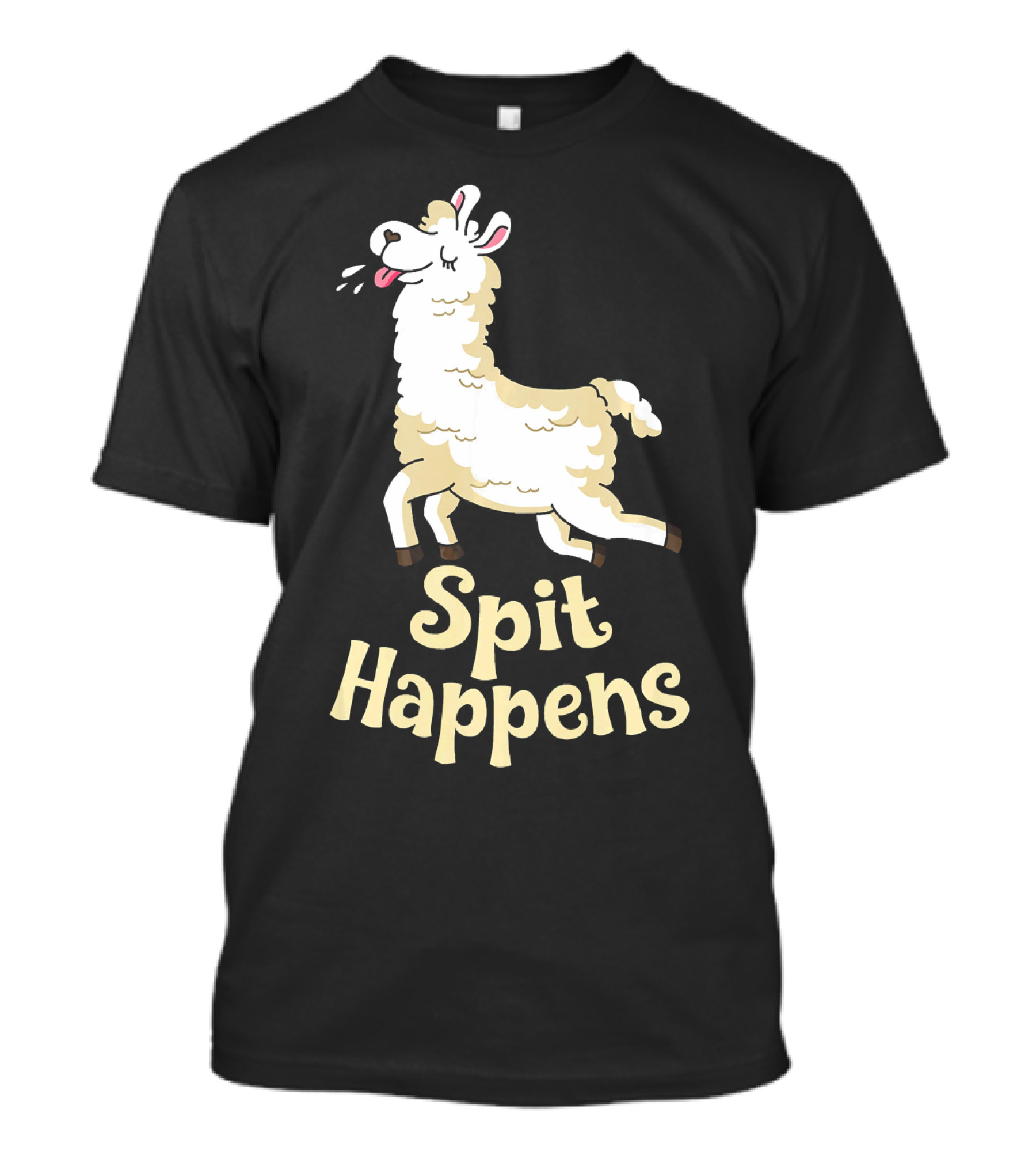 Funny Llama Spit Happens Llama T-Shirt