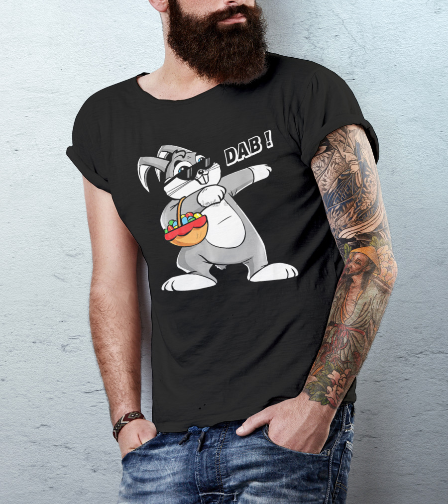 Dab Easter Bunny With Basket Of Eggs T-Shirt