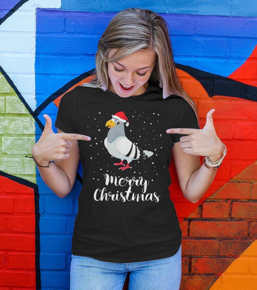 Merry Christmas Pigeon Funny Cute Costume T-Shirt