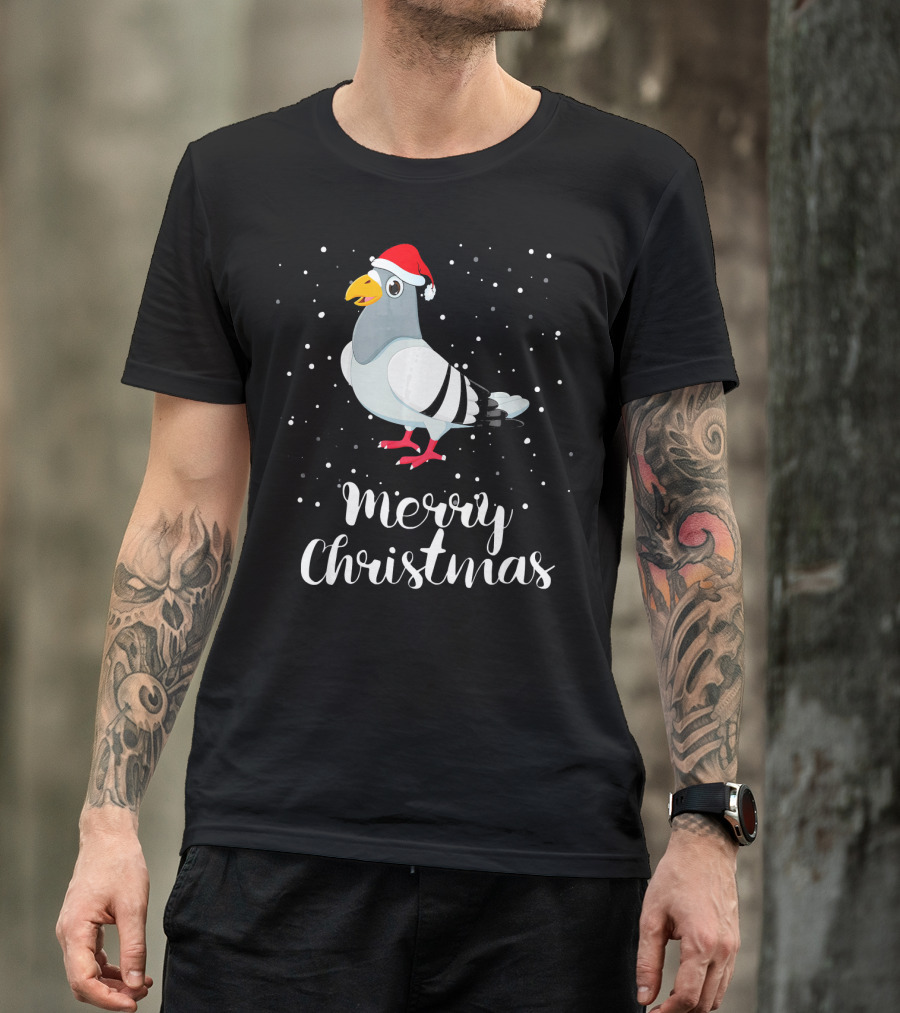 Merry Christmas Pigeon Funny Cute Costume T-Shirt