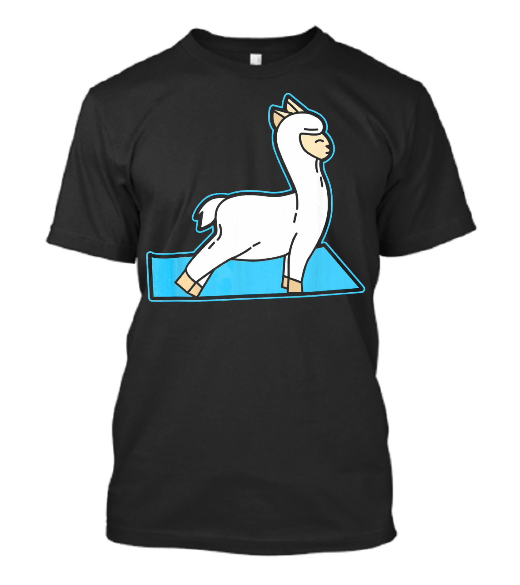Funny Llama Alpaca Yoga Pose Mat T-Shirt