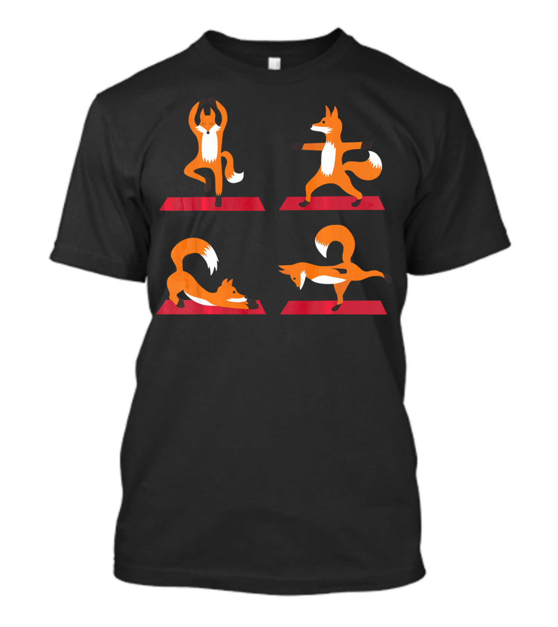 Funny Red Foxes Practicing Yoga Poses T-Shirt