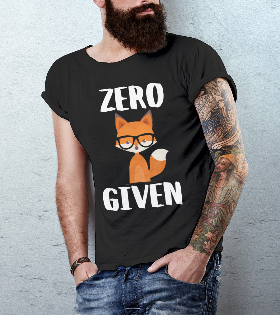 Zero Fox Given Funny Cute Fox With Glasses T-Shirt