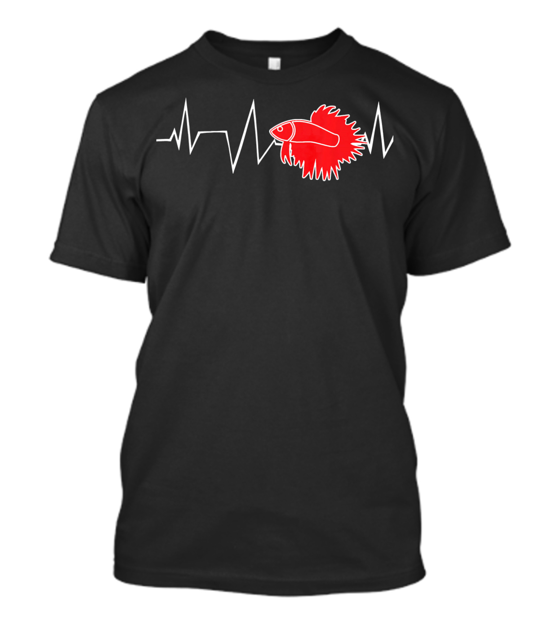 Heartbeat Line Betta Fish EKG T-Shirt