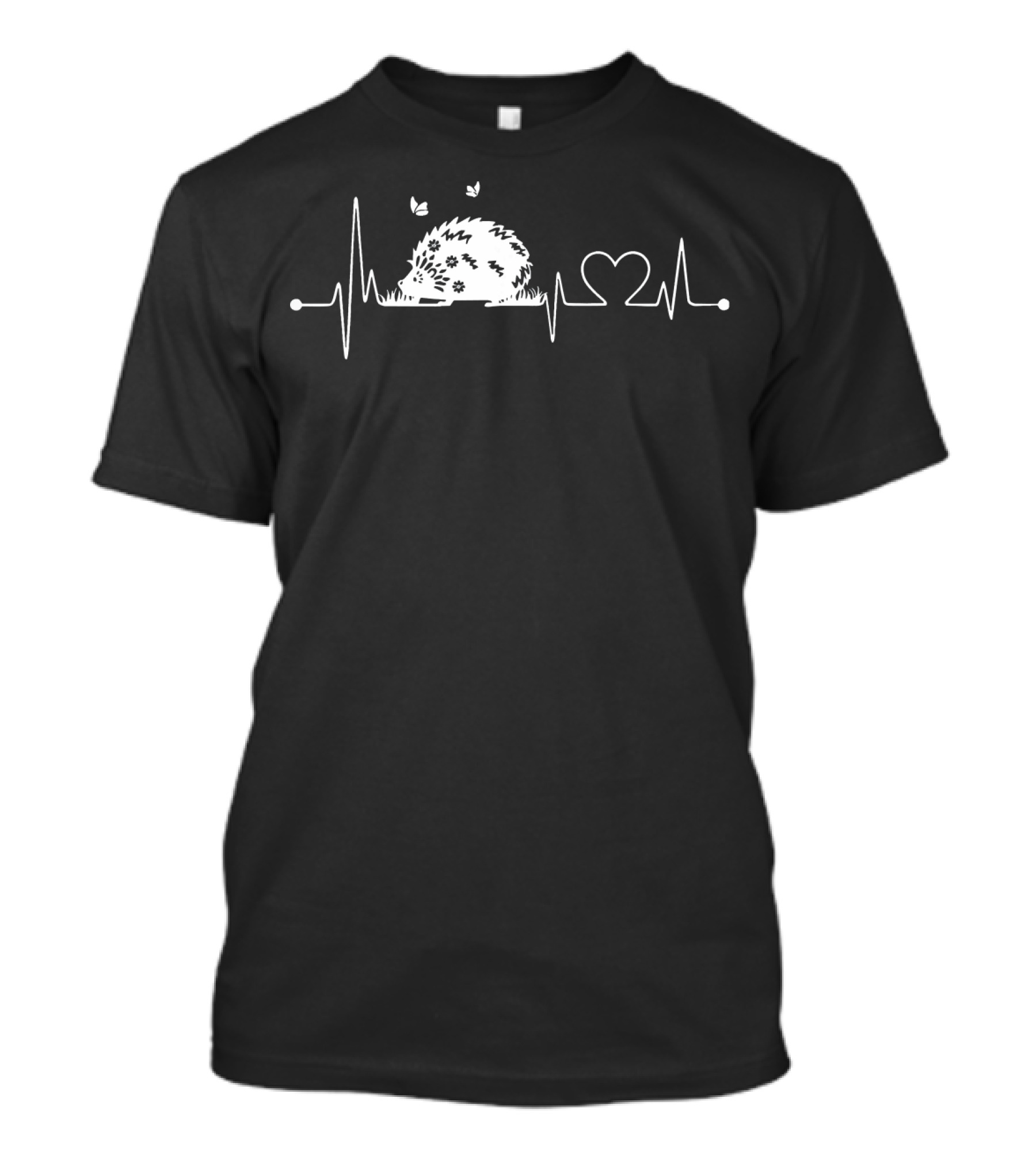 Heartbeat Hedgehog Love Heartbeat With Hedgehog And Butterflies T-Shirt