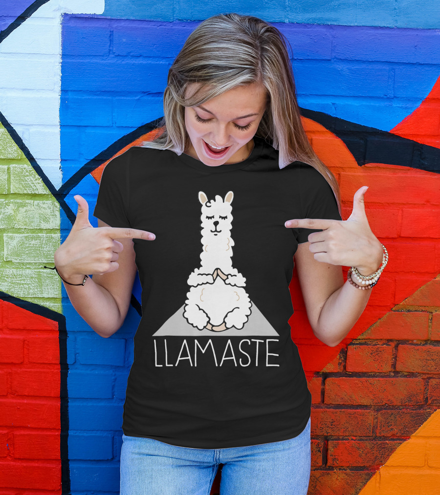 LLAMASTE Funny Yoga Namaste Llama T-Shirt