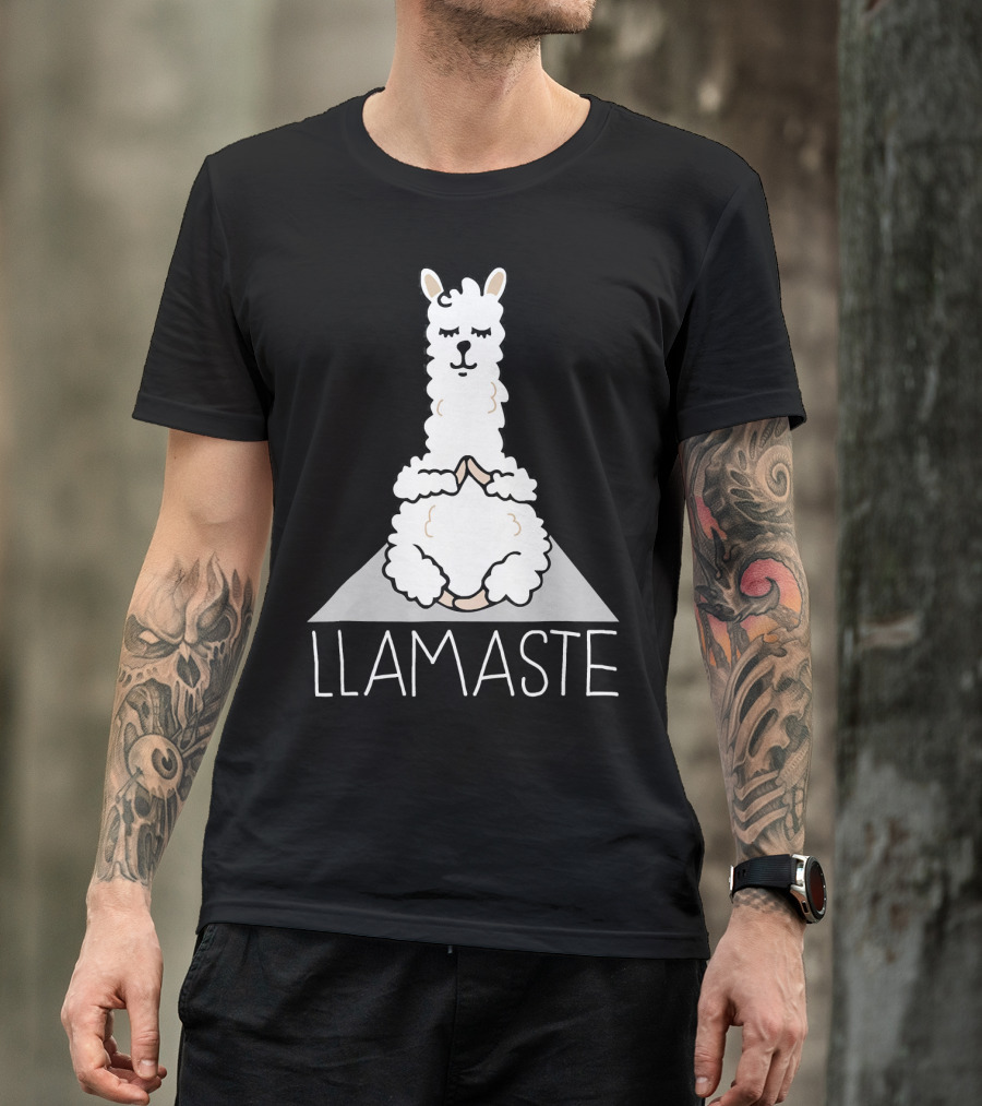 LLAMASTE Funny Yoga Namaste Llama T-Shirt