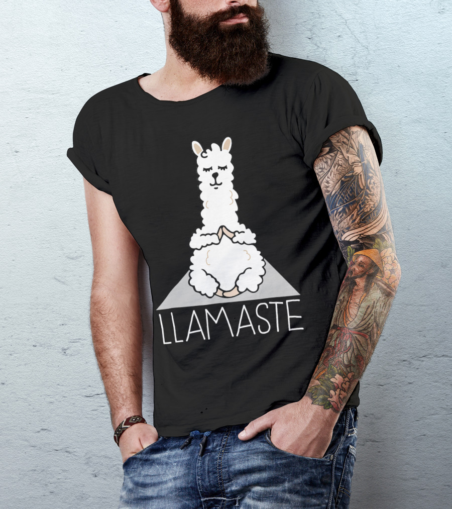 LLAMASTE Funny Yoga Namaste Llama T-Shirt