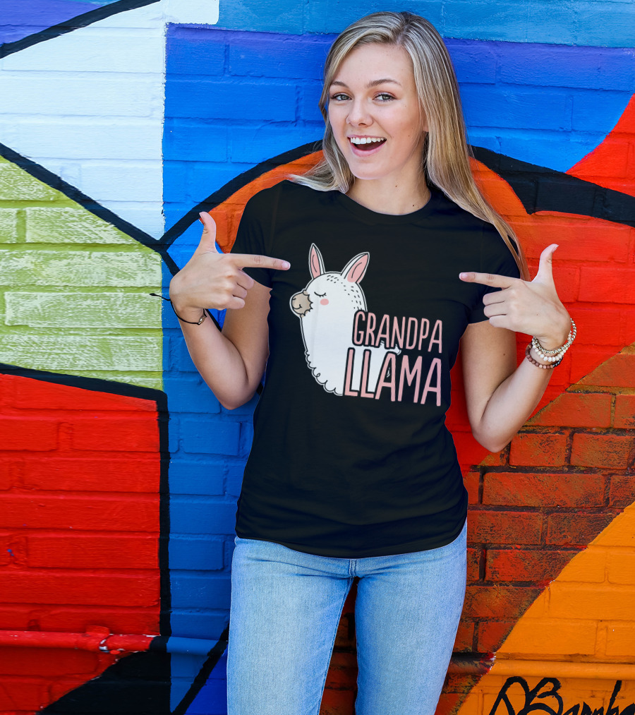 Grandpa Llama Funny Alpaca T-Shirt