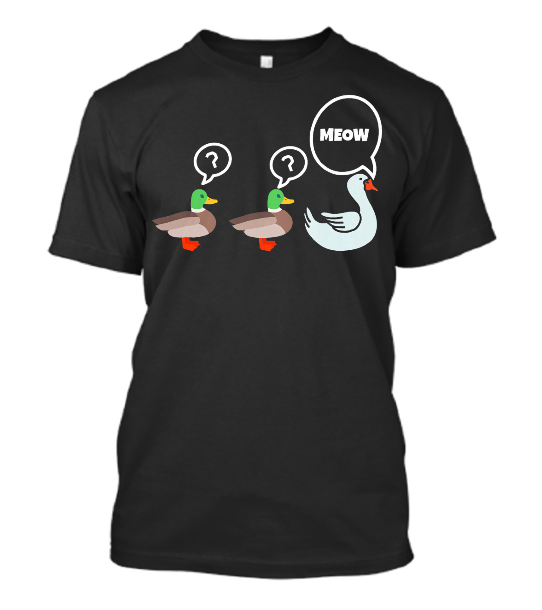 Funny Duck Goose Meow Speech Bubble Humor T-Shirt