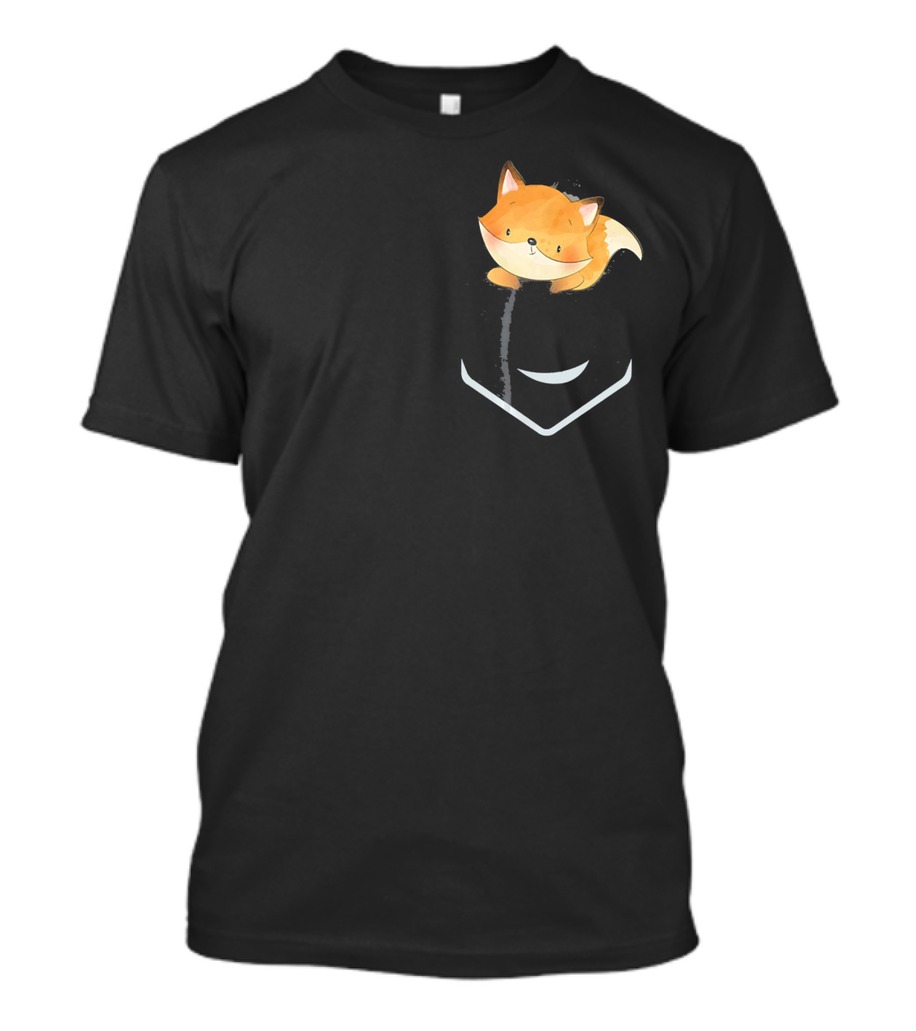 Funny Cute Lovely Fox Peeping From Pocket T-Shirt