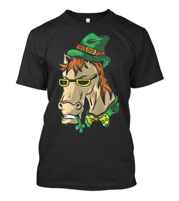 St. Patrick's Leprechaun Horse With Green Hat And Bowtie T-Shirt