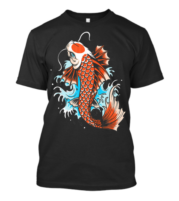 Koi Fish Japanese Art Kawaii Splash Waves T-Shirt