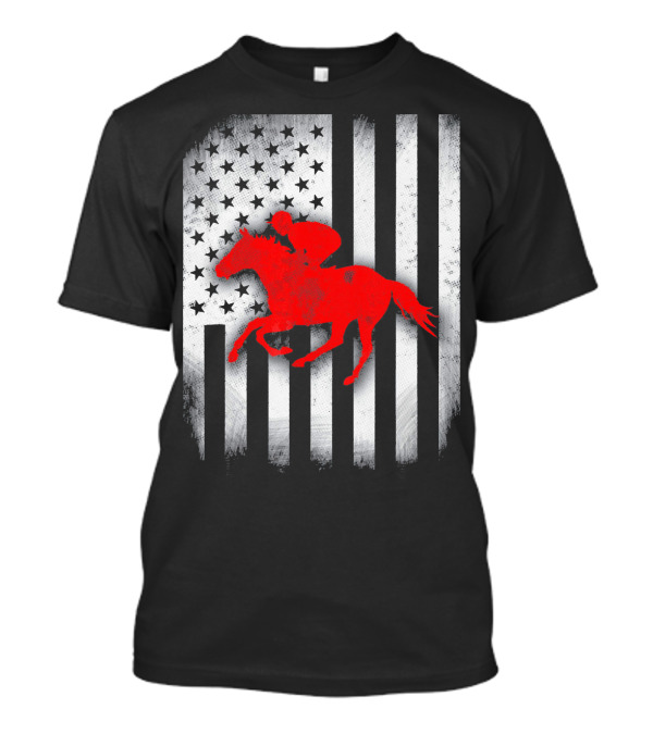 US Flag Horse Racing T-Shirt