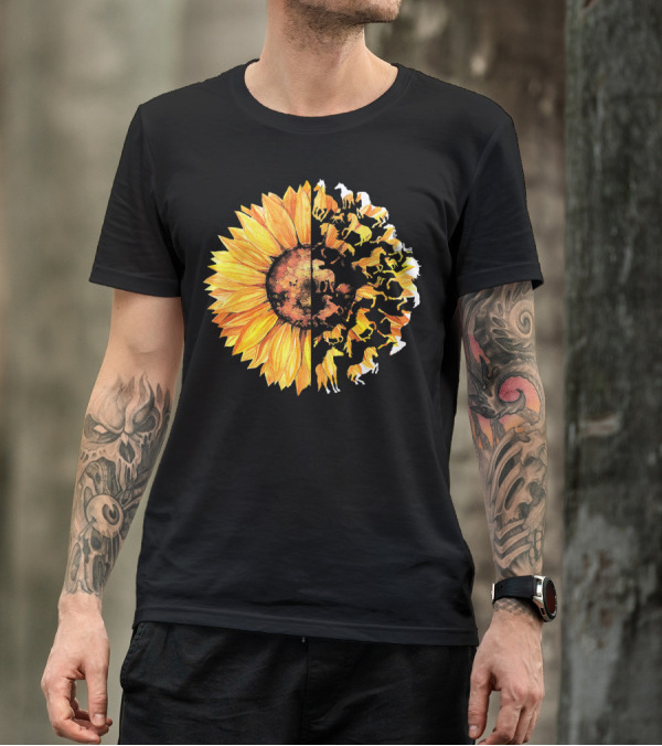 Horse Hippie Sunflower Horse T-Shirt