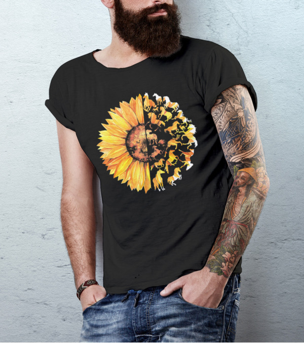 Horse Hippie Sunflower Horse T-Shirt