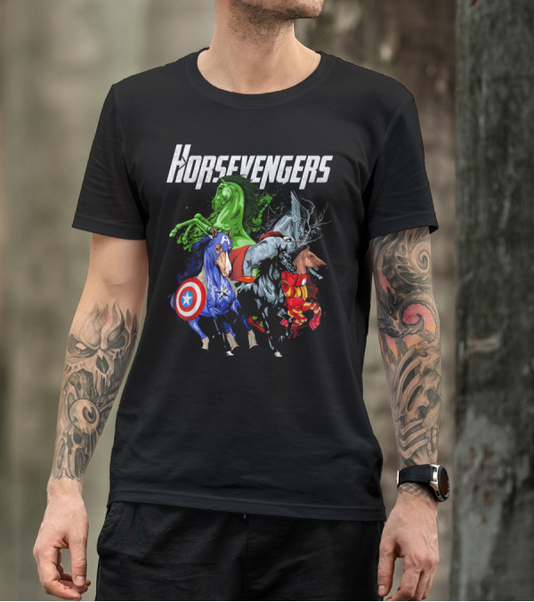 Horsevengers Funny Horse Hero Parody Mashup T-Shirt