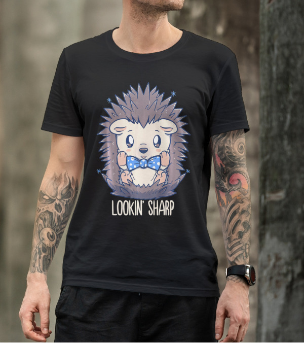 Lookin Sharp Cute Bow Tie Hedgehog T-Shirt