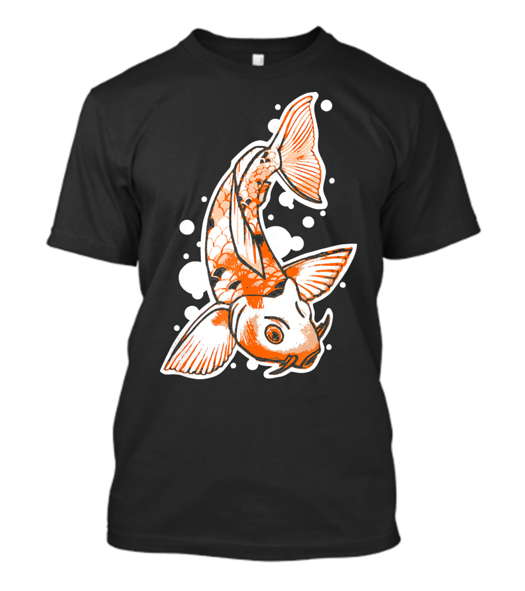 Japanese Koi Fish With Stylized Orange And White T-Shirt