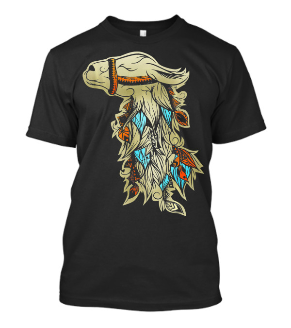 Llama Funny Alpaca Cool Lama Rama Guanac Tribal T-Shirt