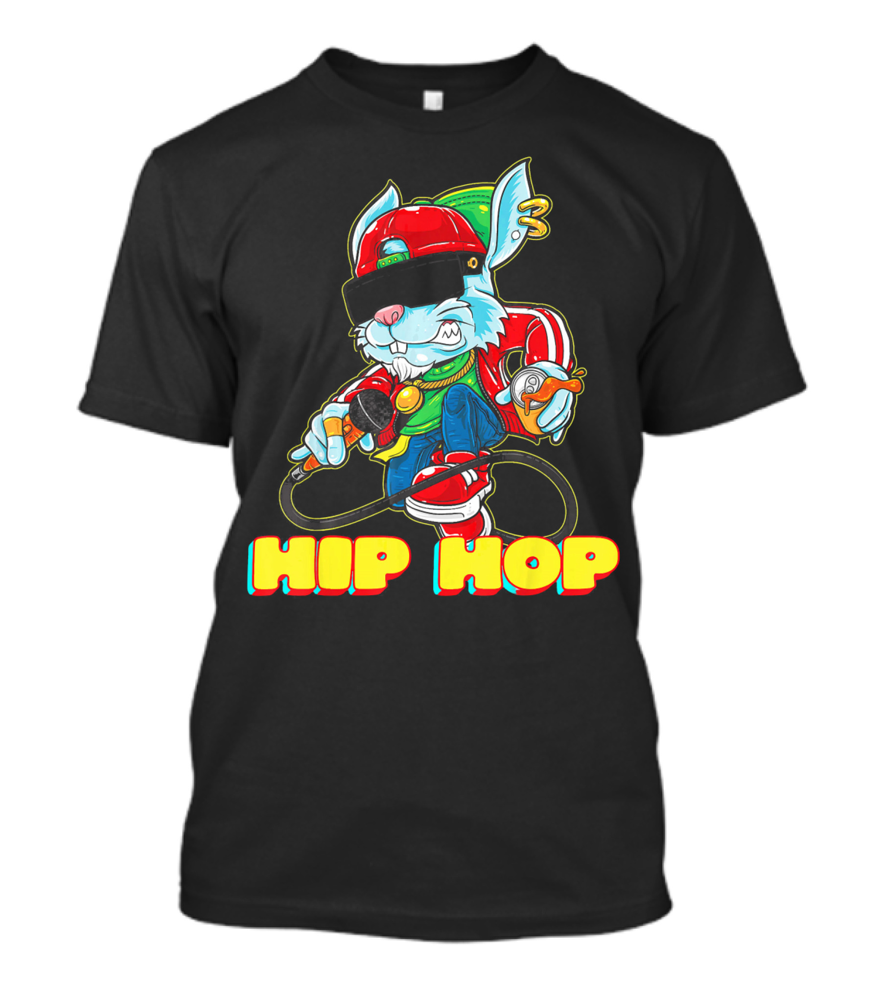 Hip Hop Bunny Rapper Mic Easter Fun T-Shirt