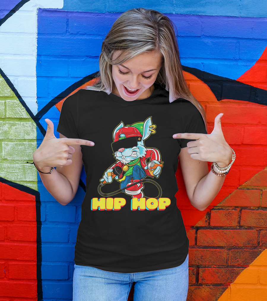 Hip Hop Bunny Rapper Mic Easter Fun T-Shirt