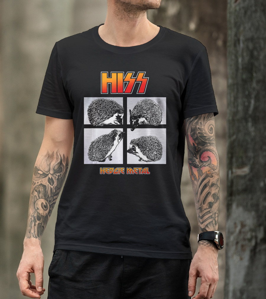 HISS Hedgie Metal A Hedgehog Hard Rock Quartet T-Shirt