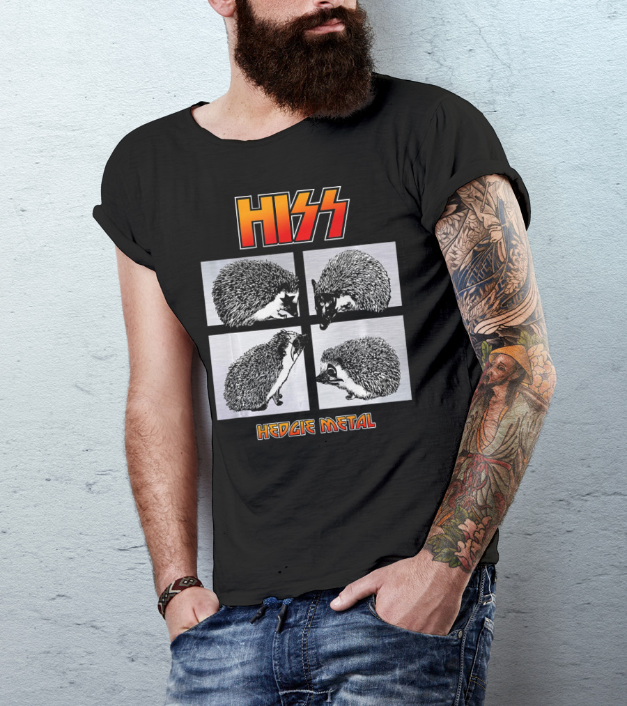 HISS Hedgie Metal A Hedgehog Hard Rock Quartet T-Shirt
