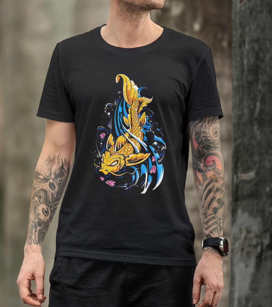 Koi Fish Japanese Ukiyoe Asian Fish T-Shirt