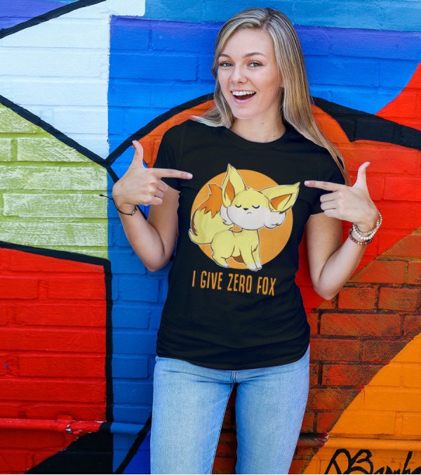 I Give Zero Fox Cute Yellow Cartoon Fox T-Shirt