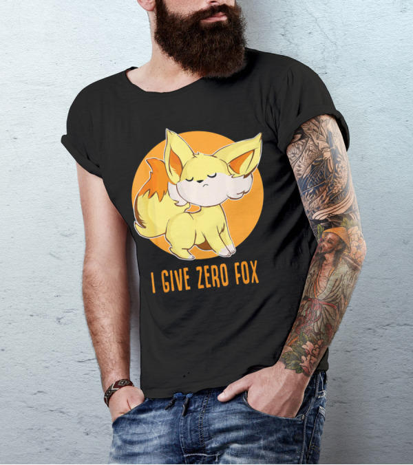 I Give Zero Fox Cute Yellow Cartoon Fox T-Shirt