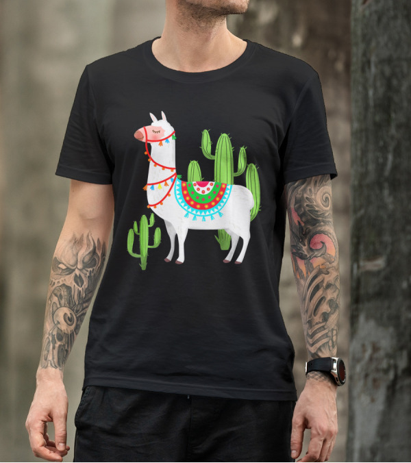 Llama Llama Alpaca Peru Cactus Anim T-Shirt
