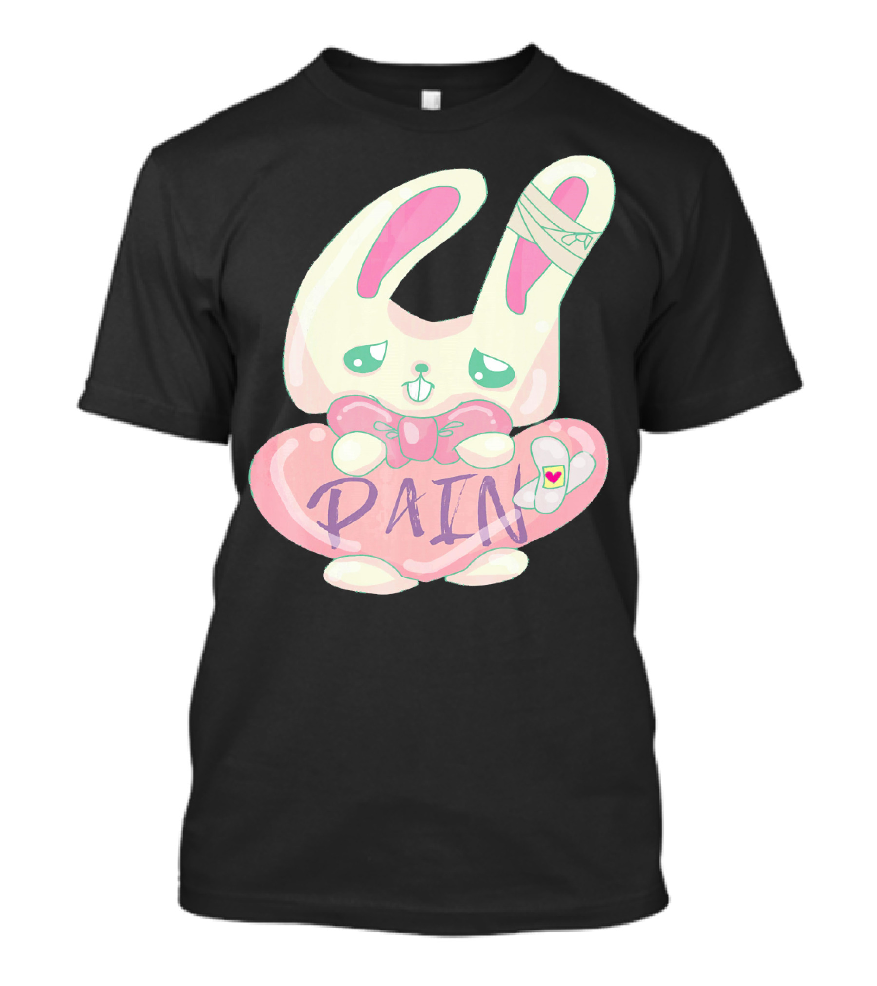 Kawaii Yami Menhera Pain Bunny With Bandages And Heart Patch T-Shirt