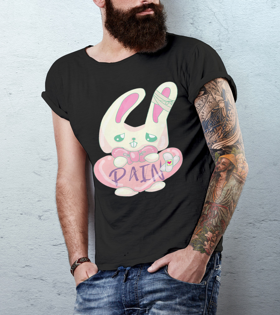 Kawaii Yami Menhera Pain Bunny With Bandages And Heart Patch T-Shirt