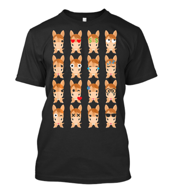 Horse Pony Emoji Faces T-Shirt
