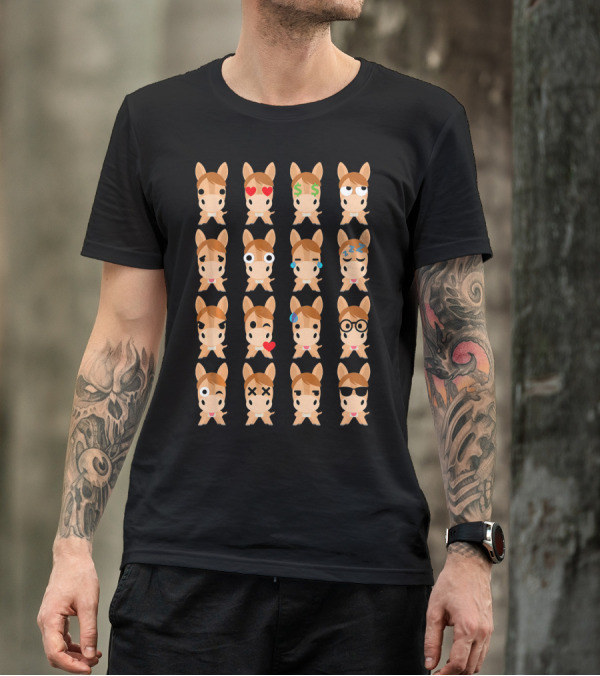 Horse Pony Emoji Faces T-Shirt