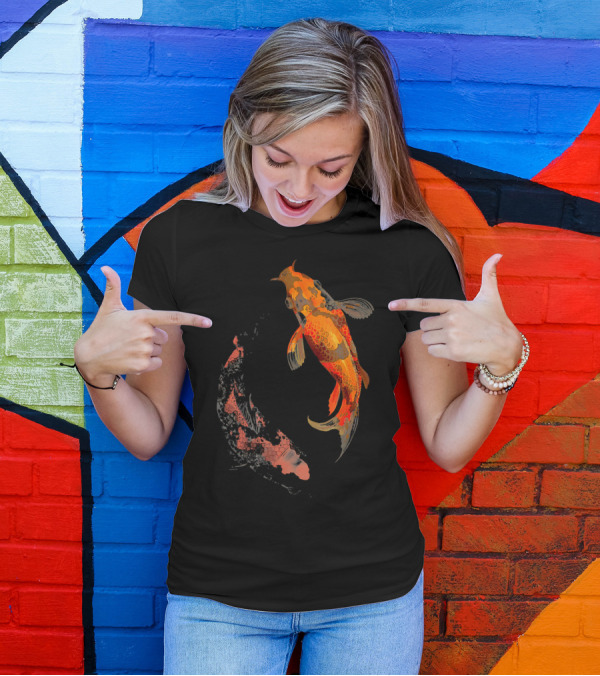 Koi Fish Japanese Koi Carp Yin Yang T-Shirt