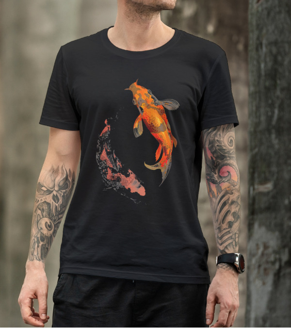 Koi Fish Japanese Koi Carp Yin Yang T-Shirt