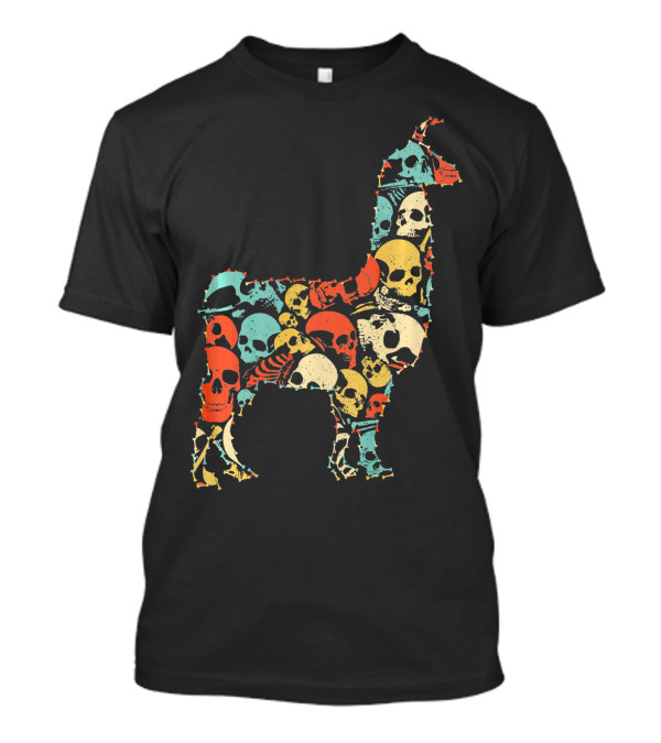 LLAMA Multicolored Skull Bones T-Shirt