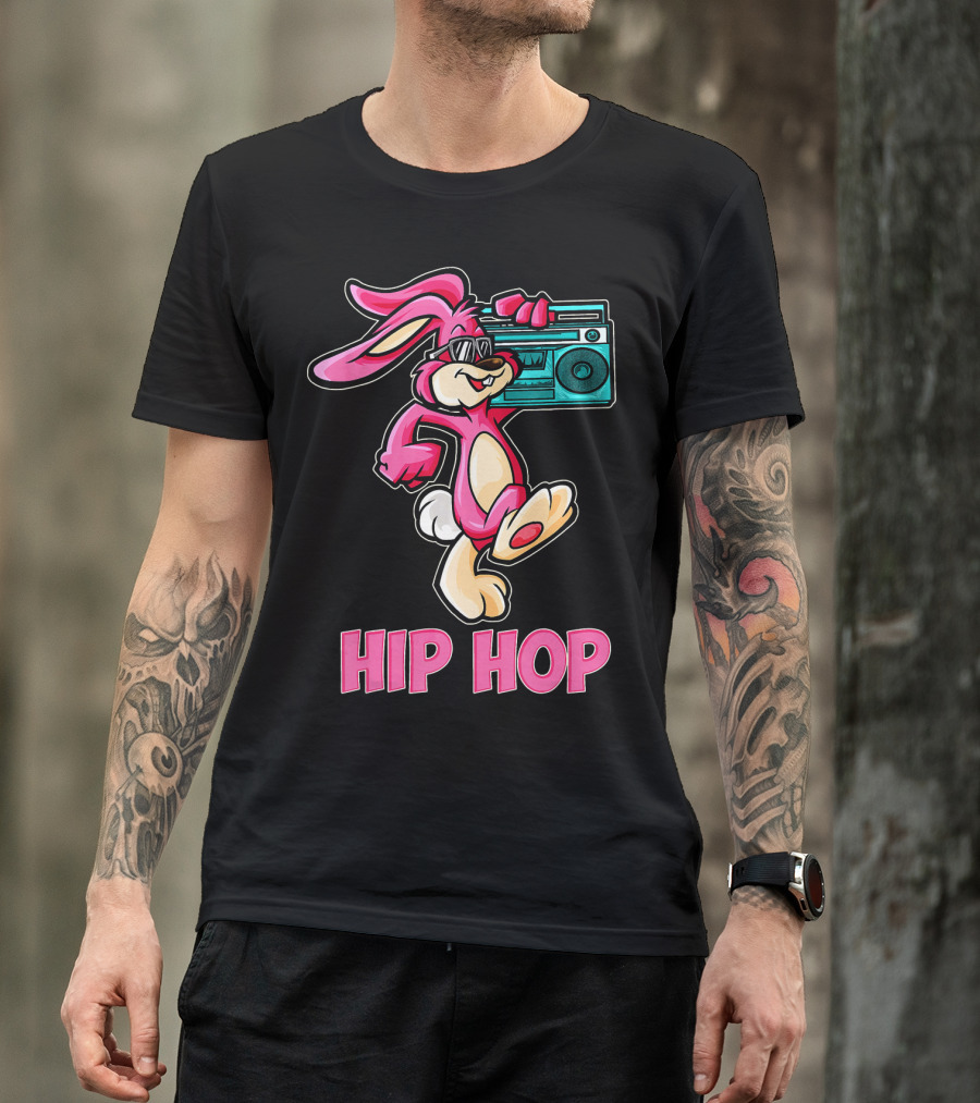 Hip Hop Easter Bunny With Boombox T-Shirt