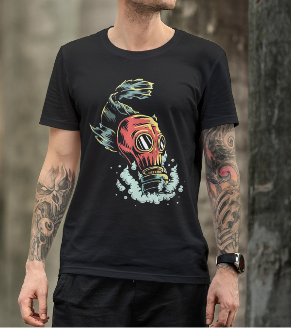 Japanese Koi Gas Mask Fusion Tattoo T-Shirt